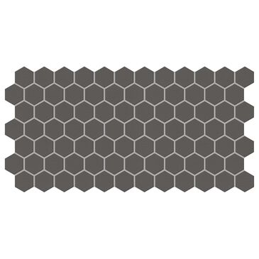 Dal-Tile Keystone Black and Ebony 2" x 2" Hexagon on 12" x 24" Ceramic Mosaic Sheet, , large