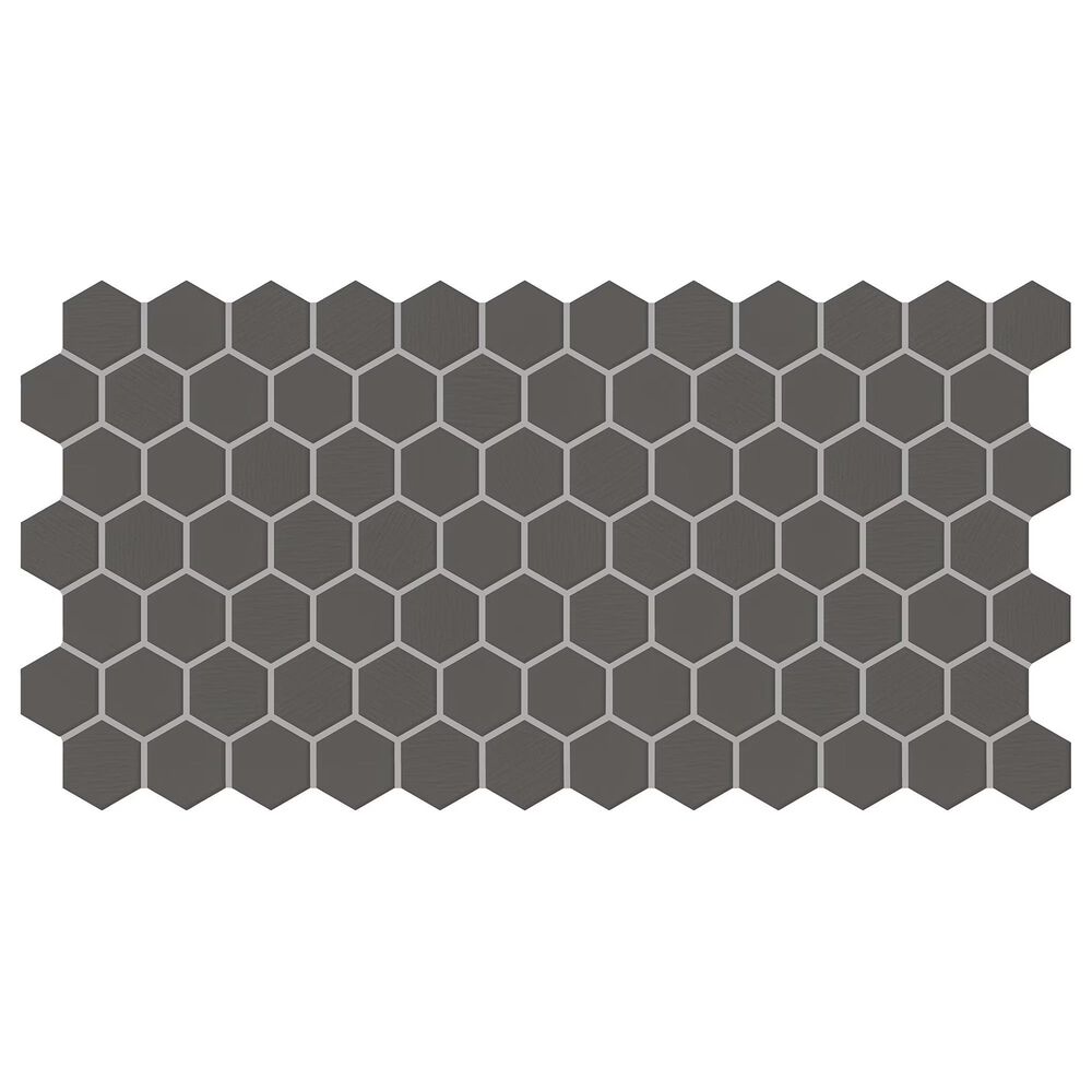Dal-Tile Keystone Black and Ebony 2" x 2" Hexagon on 12" x 24" Ceramic Mosaic Sheet, , large