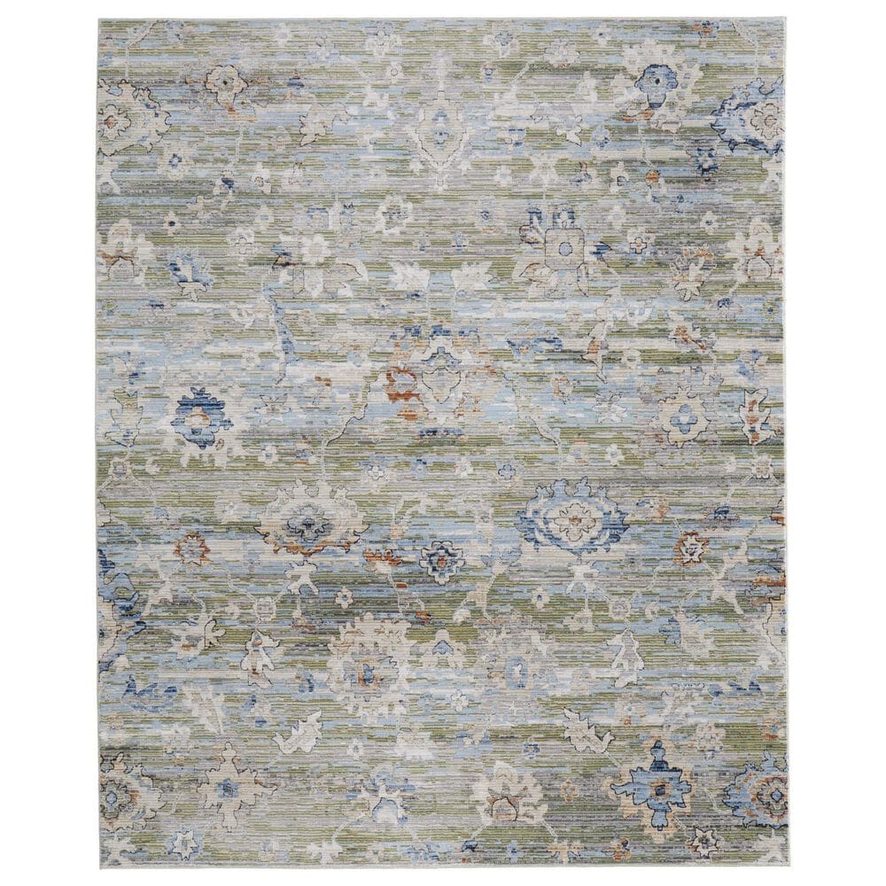 Feizy Melrose 6"7" x 9"6" Green and Ivory Area Rug, , large
