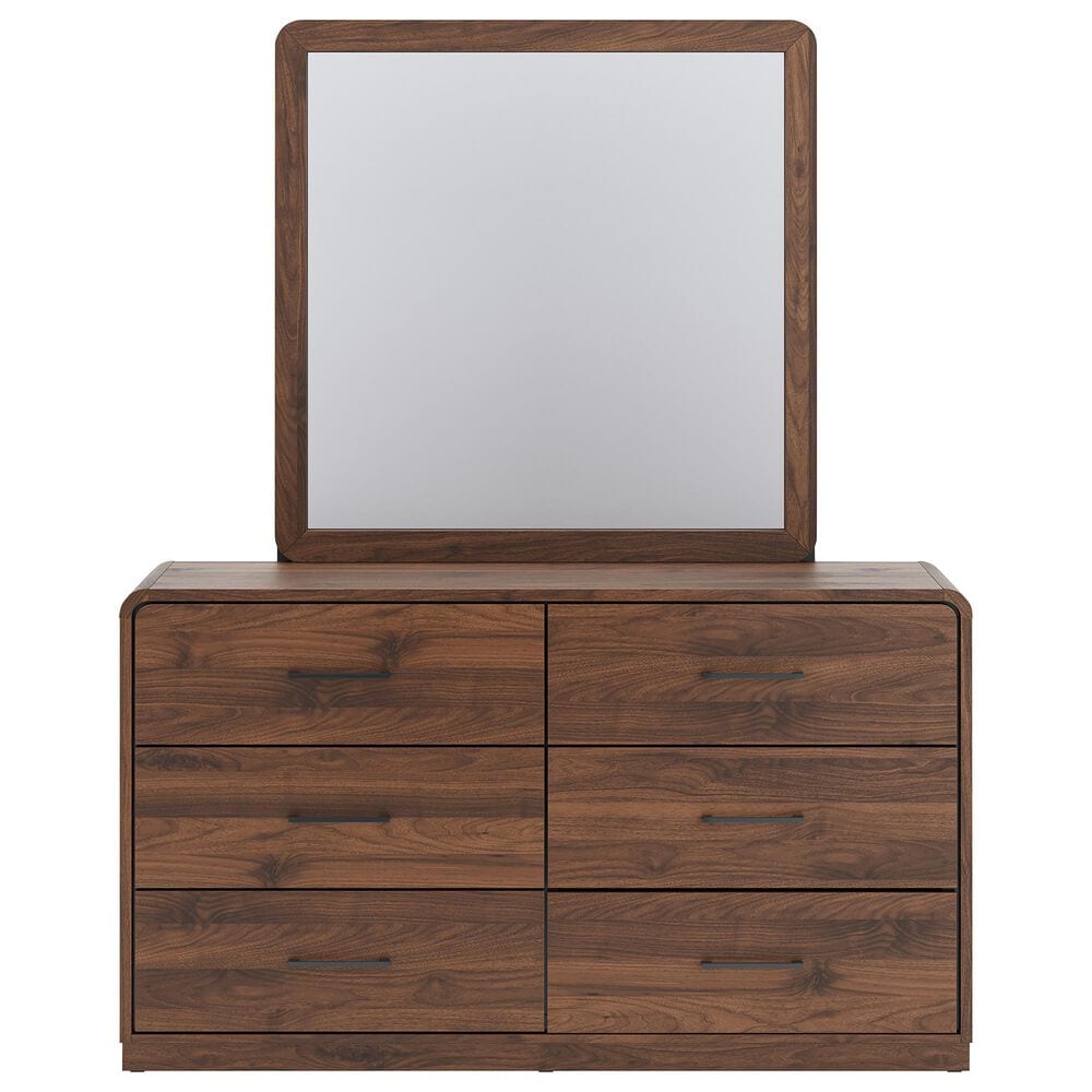 Ashley Fortlorn 4-Piece King Bedroom Set in Walnut Brown LED Light, , large