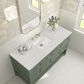 James Martin Vanities Breckenridge 60" Single Bathroom Vanity in Smokey Celadon with 3 cm Eternal Jasmine Pearl Quartz Top, Rectangular Sink and FreePower Wireless Charger, , large
