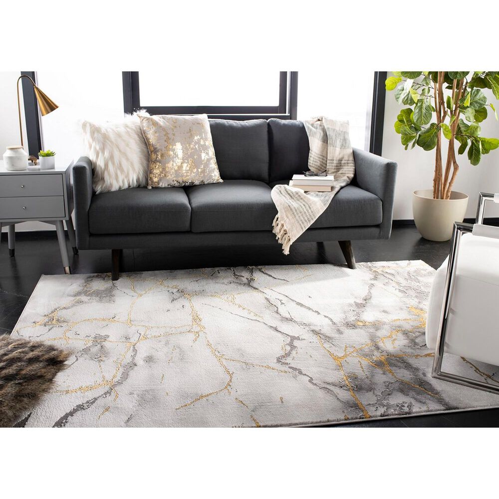Safavieh Craft CFT877F 5&#39;3&quot; x 7&#39;6&quot; Grey and Gold Area Rug, , large