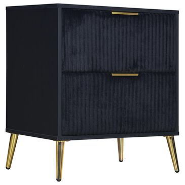 New Heritage Design Kailani 2-Drawer Nightstand in Black, , large