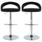 LumiSource Grotto Swivel Adjustable Bar Stool with Black Velvet Upholstery in Chrome (Set of 2), , large