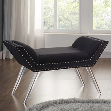 Blue River Silas Ottoman Bench in Black and Acrylic, , large