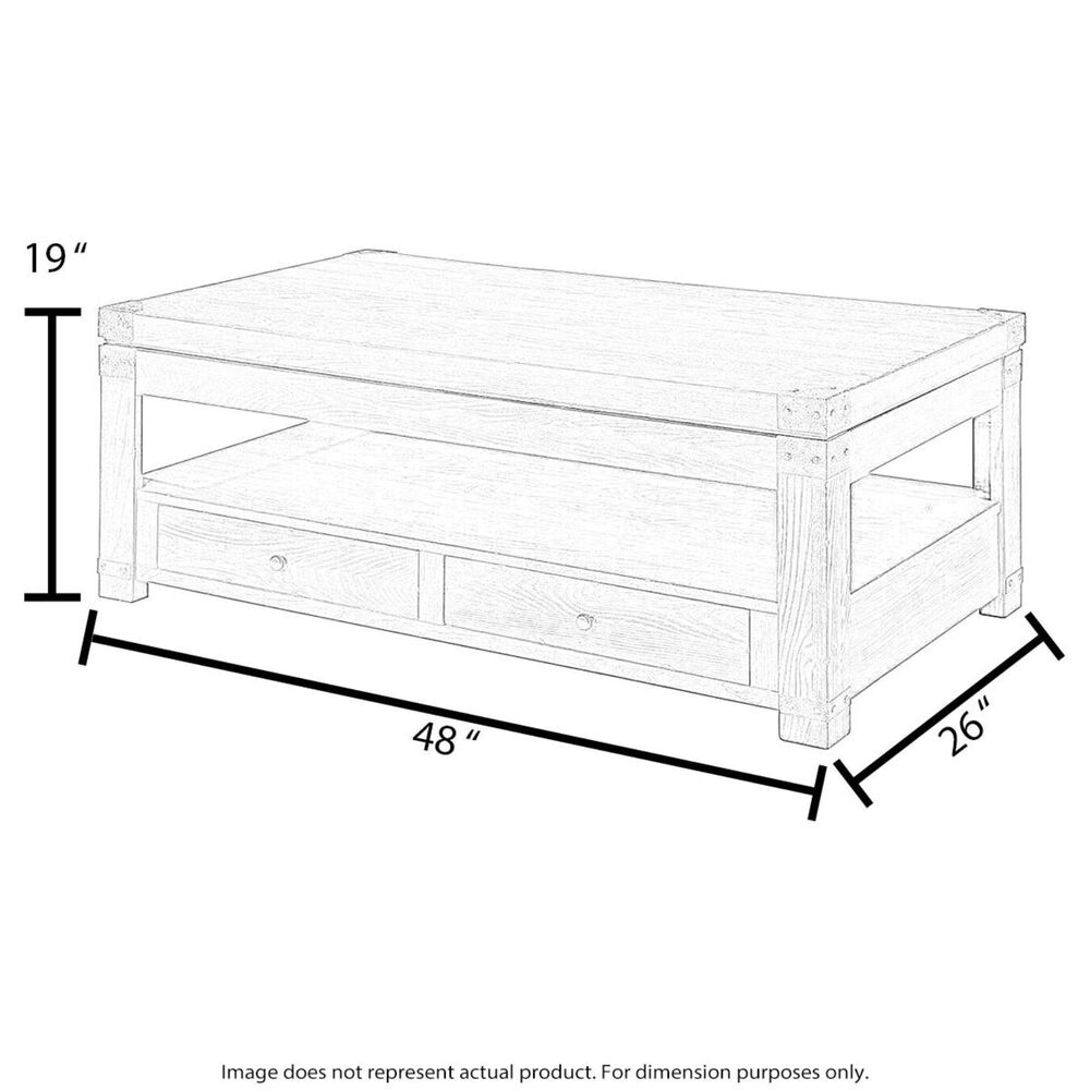 Waltham Madison County 3-Drawer Cocktail Table in Barnwood, , large
