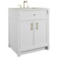 James Martin Bellshire 30" Single Bathroom Vanity in Bright White with 3 cm Lime Delight Silestone Top and Rectangular Sink, , large