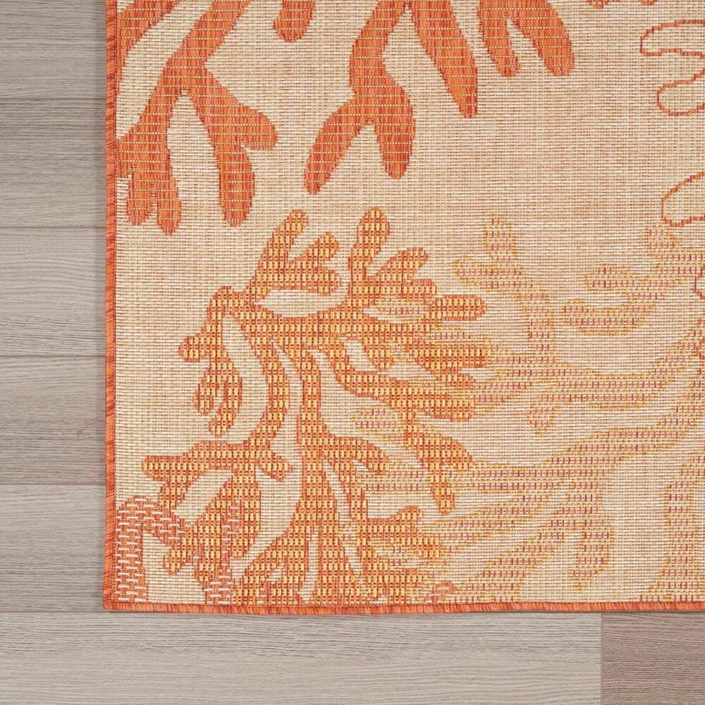 Nourison Garden Oasis Nautical Coral 6&#39; x 9&#39; Indoor/Outdoor Area Rug, , large
