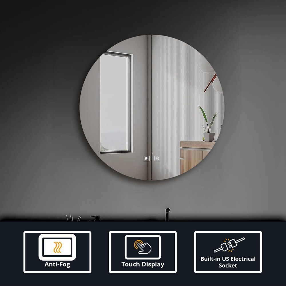 Lexora Home Nordica 28" Circular LED Vanity Mirror, , large
