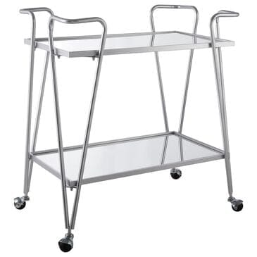 Linon Home Decor Mid-Century Bar Cart in Silver, , large