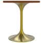 Leisuremod LeisureMod Verve Collection 27 Round Dining Table, Brushed Gold Base with Cognac Brown MDF Top, , large