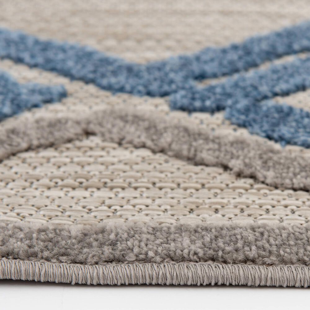 Central Oriental Fontana Parlan 7&#39;10&quot; x 10&#39;10&quot; Gray and Blue Area Rug, , large