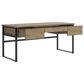 Ashley Montia 67" Writing Desk in Light Brown and Gunmetal Gray, , large