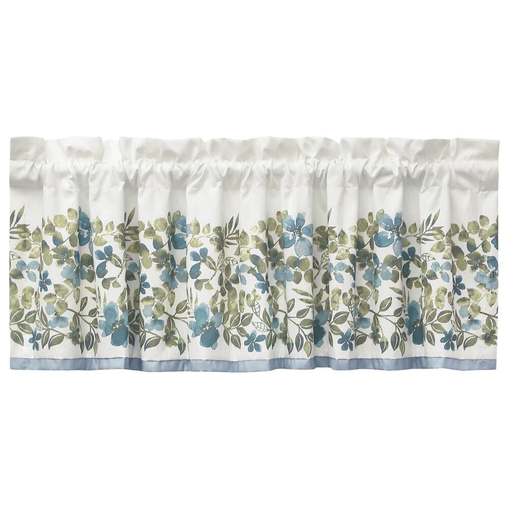J. Queen New York Evergreen 72&quot; x 17&quot; Straight Window Valance in Blue and Green, , large