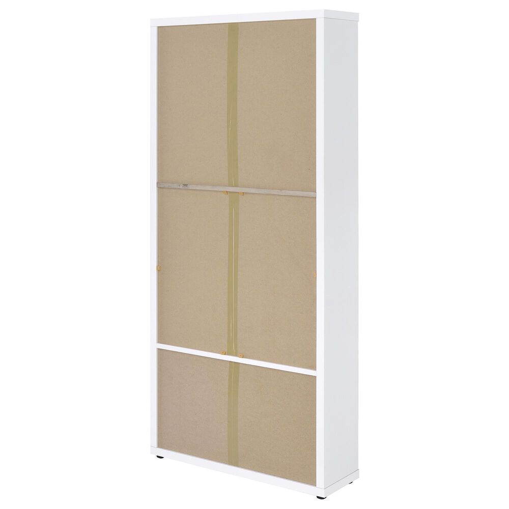 Coaster Hawthorne 4-Shelf Glass Door Tall Cabinet in White, , large