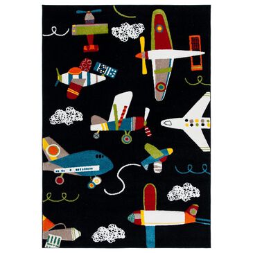 Safavieh Carousel Outer Space 4" x 6" Black and Ivory Kids  Area Rug, , large