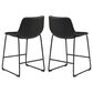 Ashley Centiar Upholstered Barstool in Black Faux Leather (Set of 2), , large