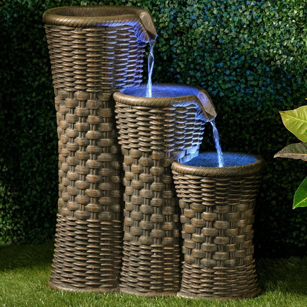 Alfresco Home Everwoven Fountain in Stone Gray, , large