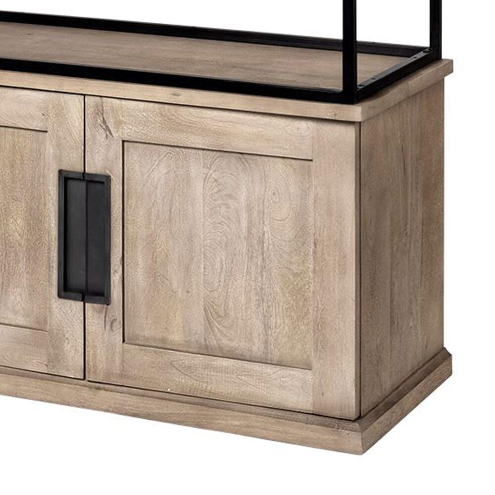 Mercana Braxton II 3-Tier Shelving Unit in Light Brown and Matte Black, , large