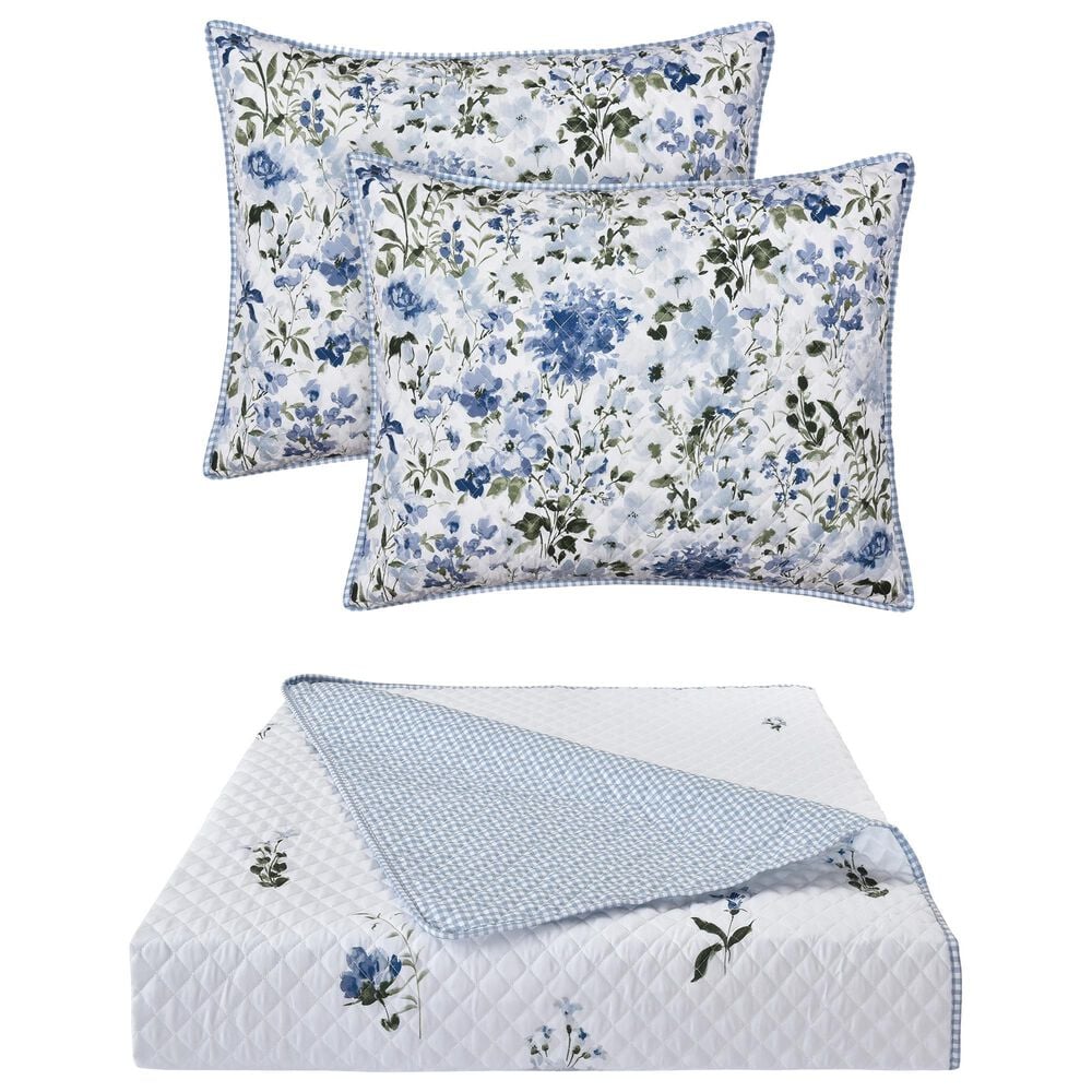 J. Queen New York Kourtney 3-Piece Full/Queen Quilt Set in Blue, , large