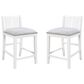 HOMLUX Counter Height Upholstered Chair in White (Set of 2), , large