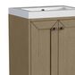 James Martin Vanities Chianti 20" Single Bathroom Vanity in Walnut Whisper and Brushed Nickel with 2 cm White Glossy Composite Stone Top and Rectangular Sink, , large
