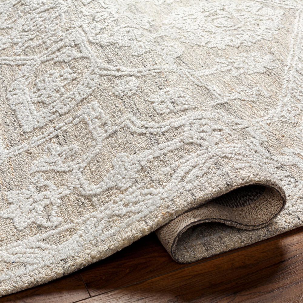 Surya Piazza PZZ-2304 2&#39; x 3&#39; White, Beige, Charcoal, Light Grey Area Rug, , large