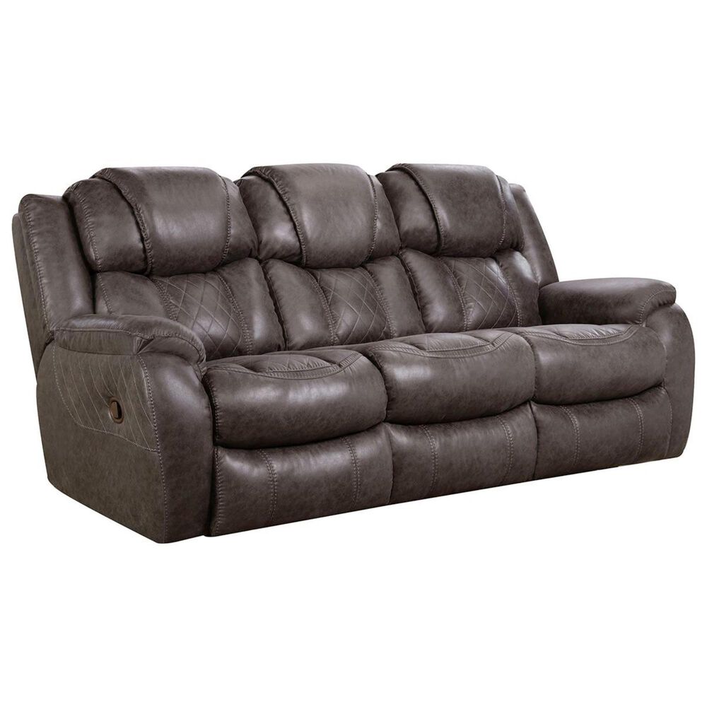 HomeStretch Daytona Double Reclining Manual Sofa in Steel, , large
