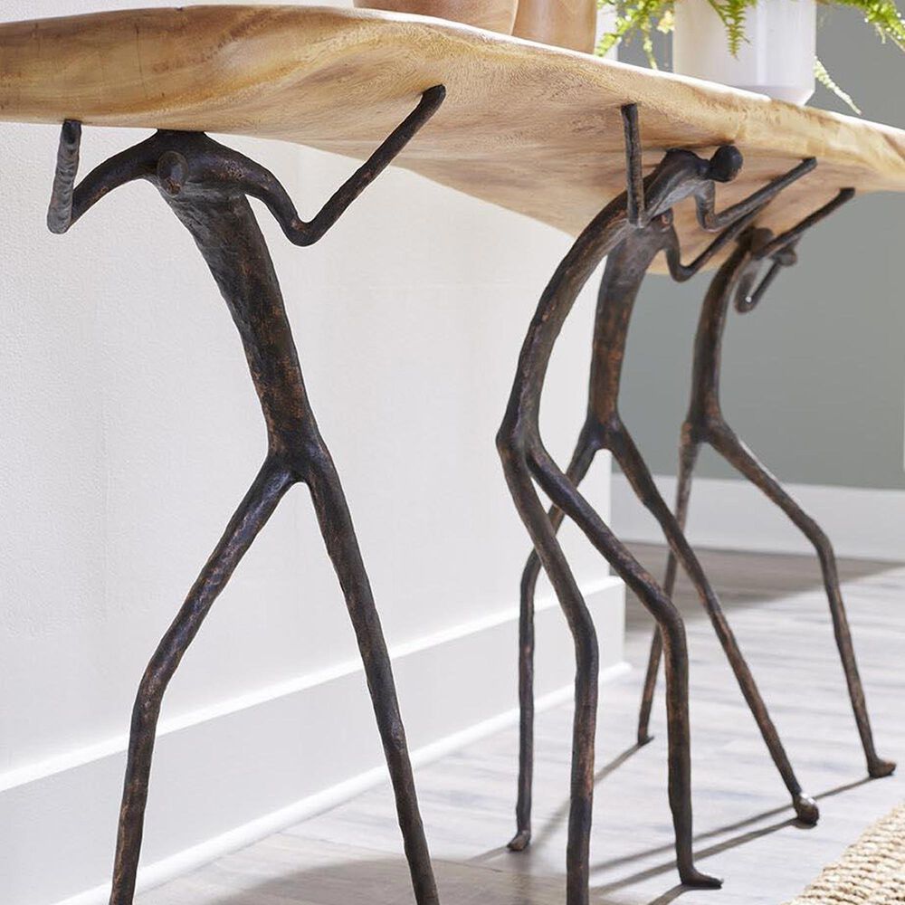 TimberHaus Atlas Console Table in Natural and Black, , large