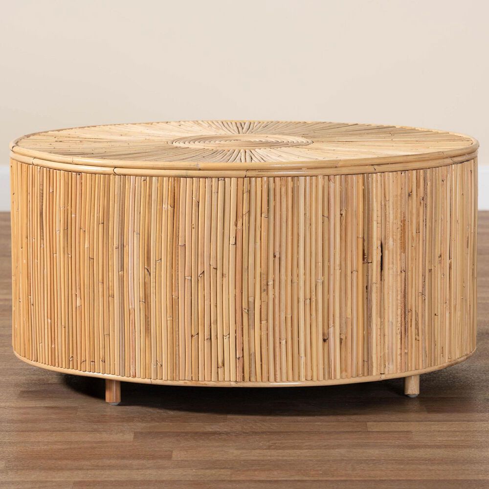 Baxton Studio Miami Coffee Table in Light Honey, , large