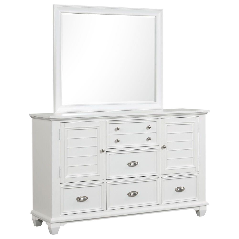 New Heritage Jamestown 5-Piece King Bedroom Set in White Brushed, , large