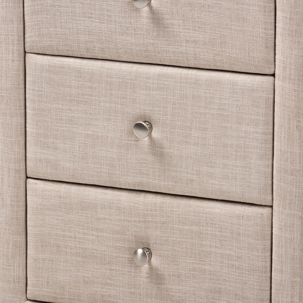 Baxton Studio Tessa 3-Drawer Nightstand in Beige, , large