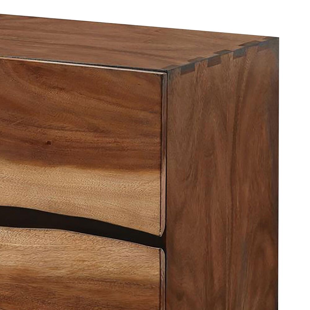 Hearth and Haven 2-Drawer Nightstand in Smokey Walnut and Coffee Bean, , large