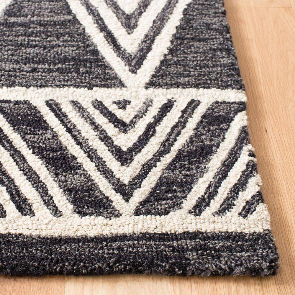 Safavieh Micro-Loop MLP155H 2&#39;3&quot; x 7&#39; Charcoal and Ivory Runner, , large