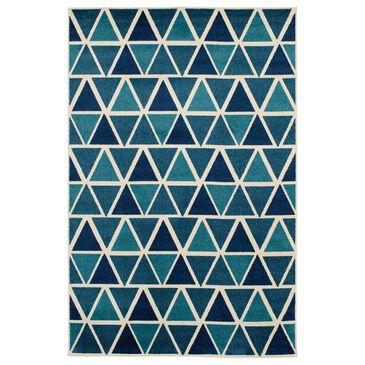 Central Oriental Terrace Tropic Isocele 2346NQ80.085 7"10" x 9"10" Snow and Turquoise Area Rug, , large