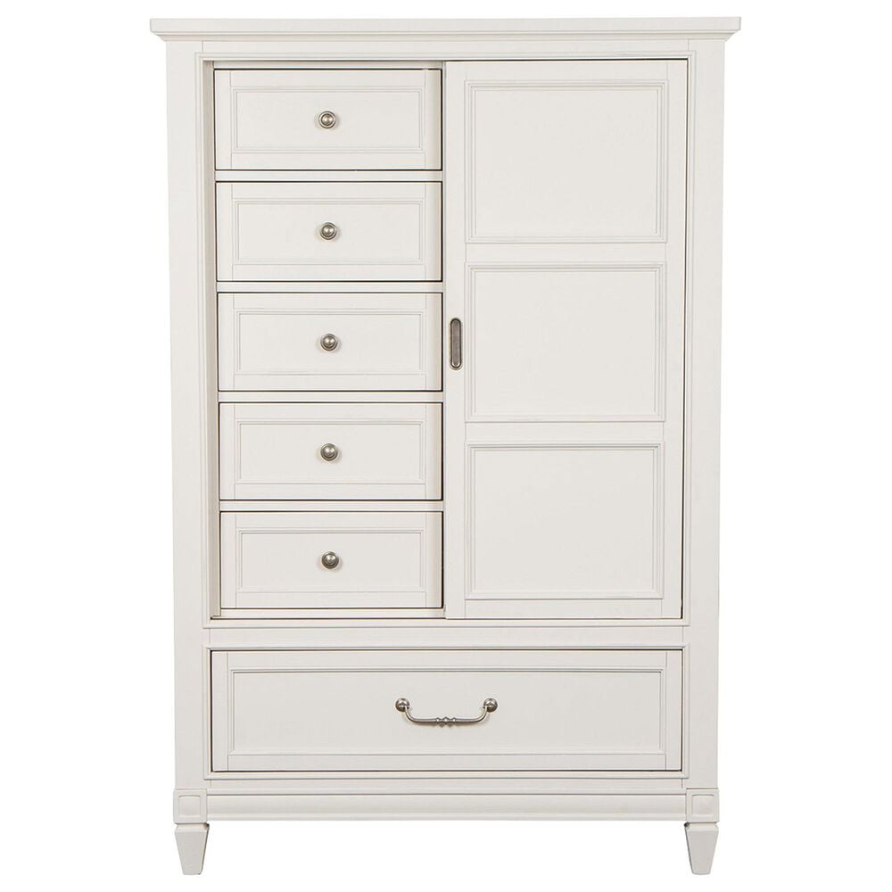 Nicolette Home Willowbrook 6-Drawer Chest with Sliding Door in Egg Shell White, , large