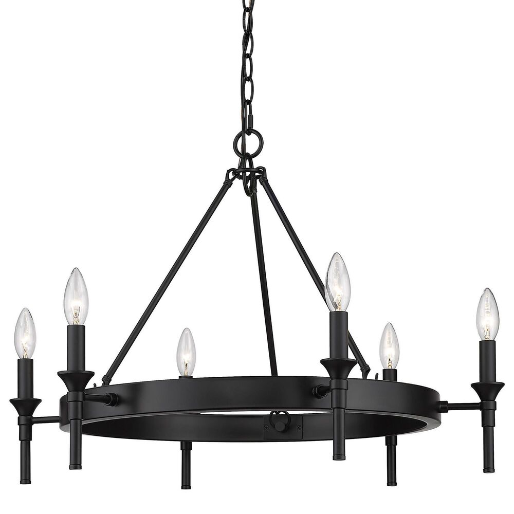 Golden Lighting Edinburgh 6-Light Chandelier in Matte Black, , large