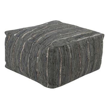 Surya Anthracite Cube Pouf in Dark Gray, , large