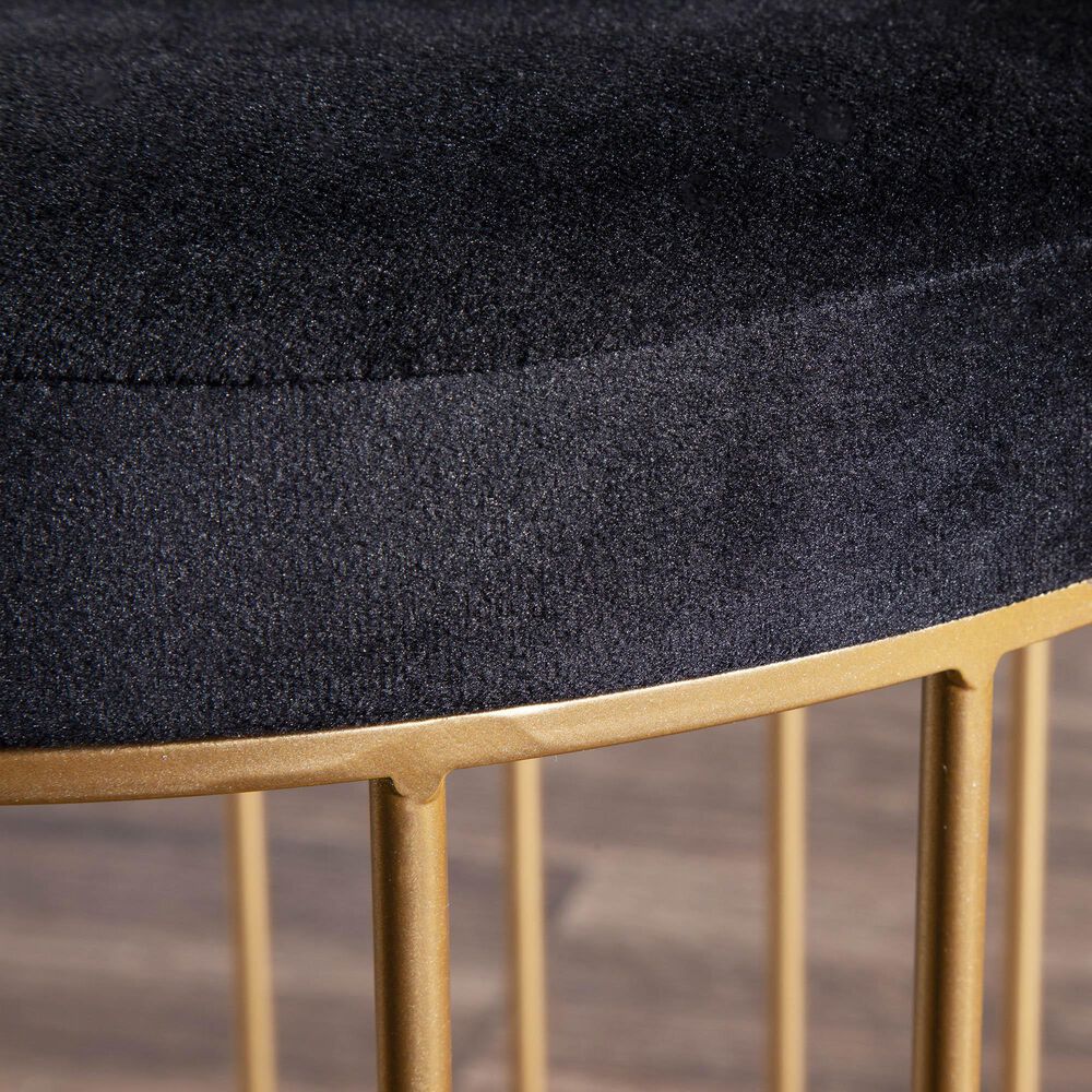 Lumisource Canary 2-Piece Nesting Ottoman Set in Black Velvet and Gold, , large