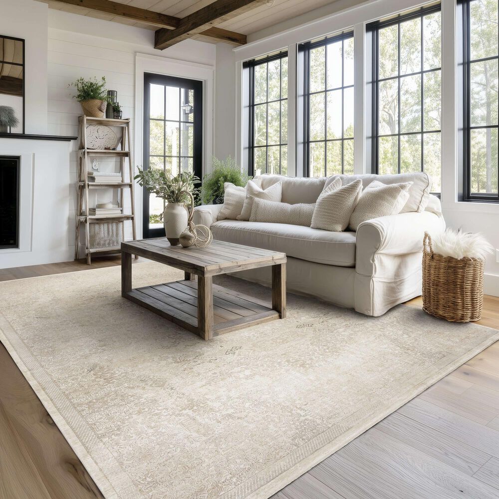 Karastan Surrey Hills Grinstead Flaxen Beige 9' x 12' Area Rug, , large