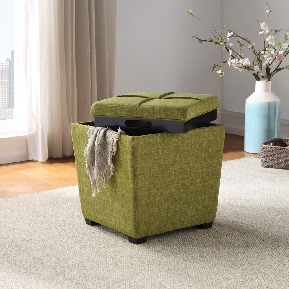 OSP Home Rockford Storage Ottoman in Green, , large