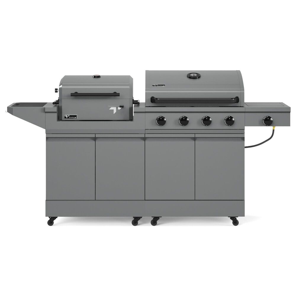 Tytus Anaheim and Emberwood 3-Piece Modular Duo with Charcoal Grill in Gunmetal Gray, , large