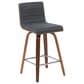 Armen Living Vienna Swivel Counter Height Stool with Vintage Black Upholstery in Walnut, , large