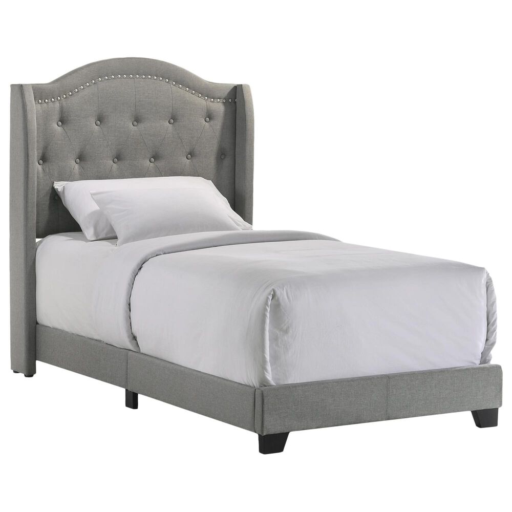 Hawthorne Furniture Rhyan Upholstered Twin Bed in Smoke Nebraska