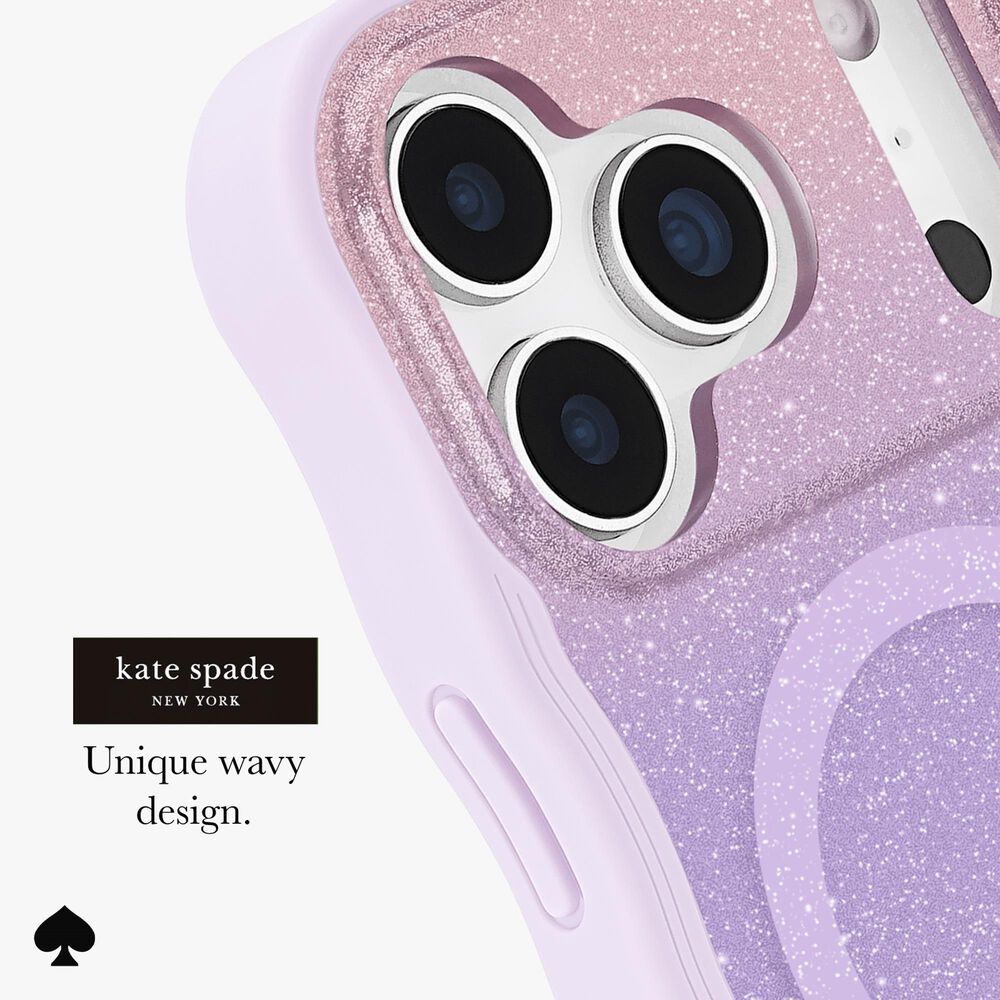 Kate Spade Wavy MagSafe Case for Apple iPhone 17 Pro in Opal Glitter, , large
