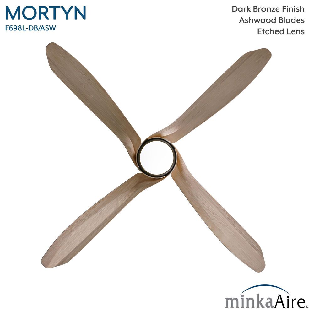 Minka-Aire Mortyn 60" Indoor/Outdoor Ceiling Fan with LED Light in Dark Bronze, , large