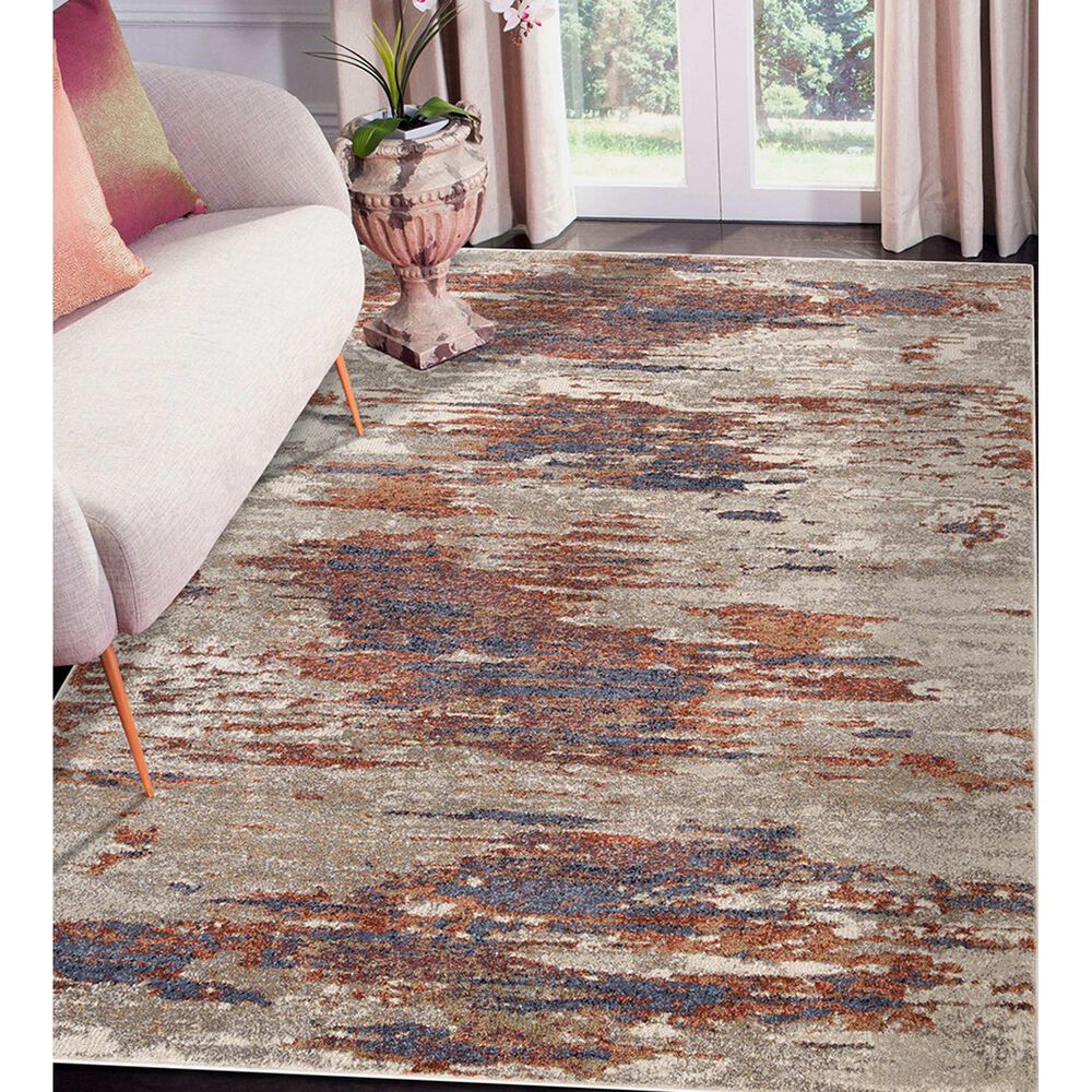 Amer Rugs Jordan 6&#39;7&quot; x 9&#39; Beige Rust Area Rug, , large