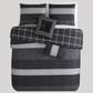 BEBEJAN Kyle 5-Piece King Comforter Set in Black and Grey, , large