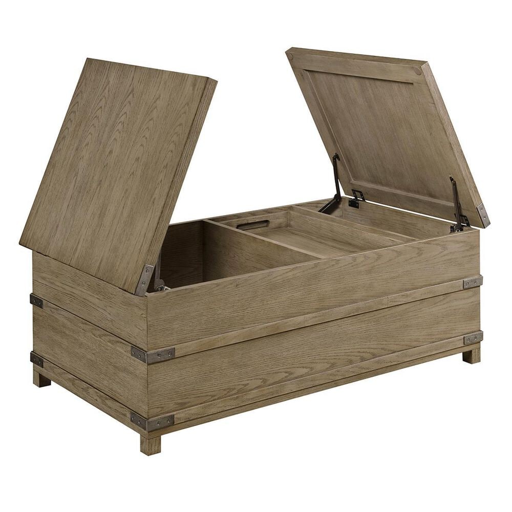 American Drew Crawford Trunk Storage Coffee Table in Honey, , large