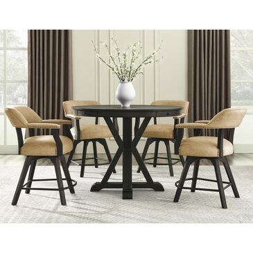 Steve Silver Rylie Counter Game Table and 4 Chairs in Black, , large